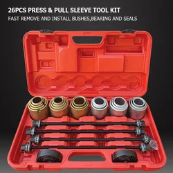 Universal Bush Bearing Car Disassembly Tool Set Removal Insertion Press Pull Sleeve Kit Hand-held Removal Tools 26pcs