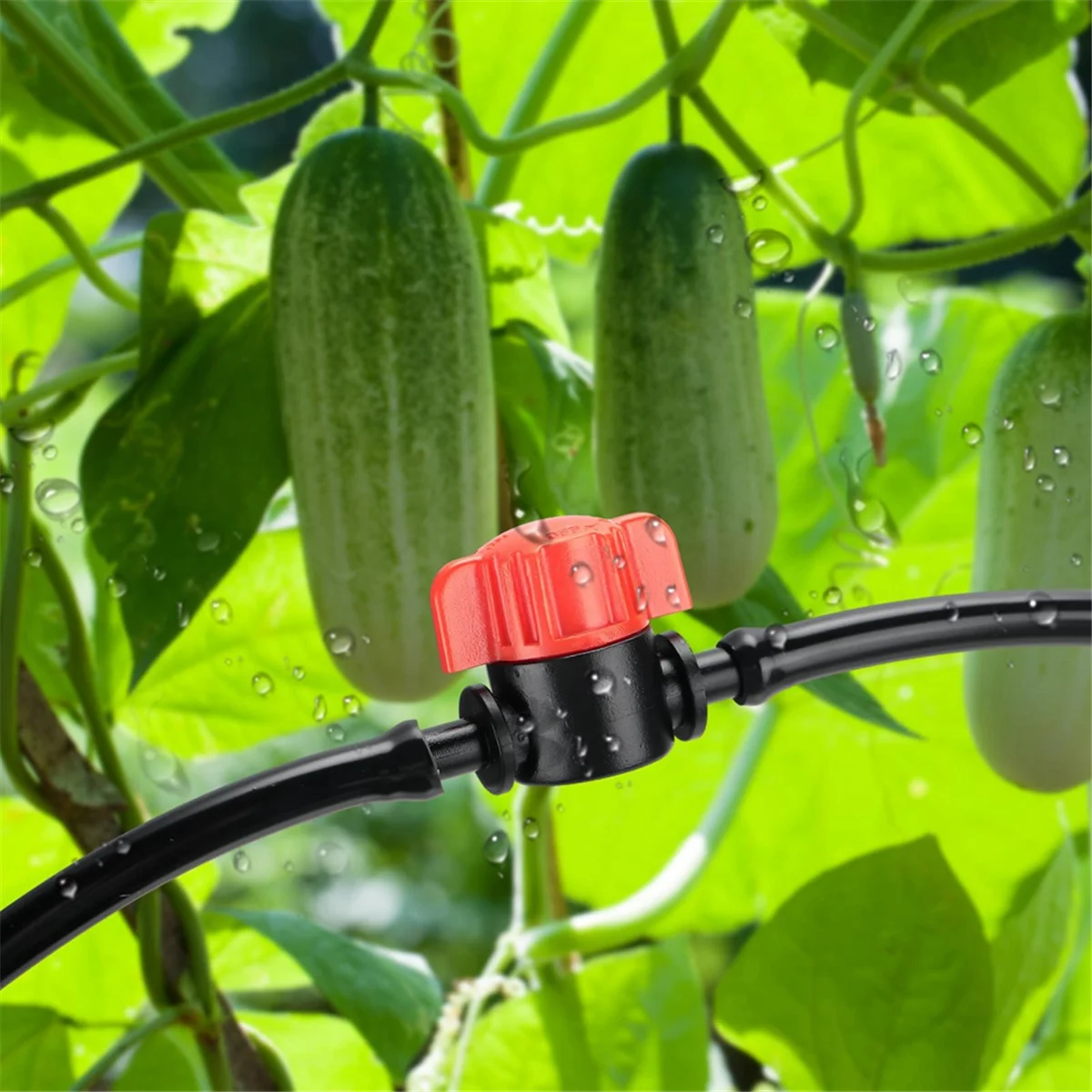 50Pcs 1/4 Inch Barbed Shut Off Valve Drip Irrigation Tubing Coupling Valve Drip Irrigation Valve for 1/4 Inch Tubing