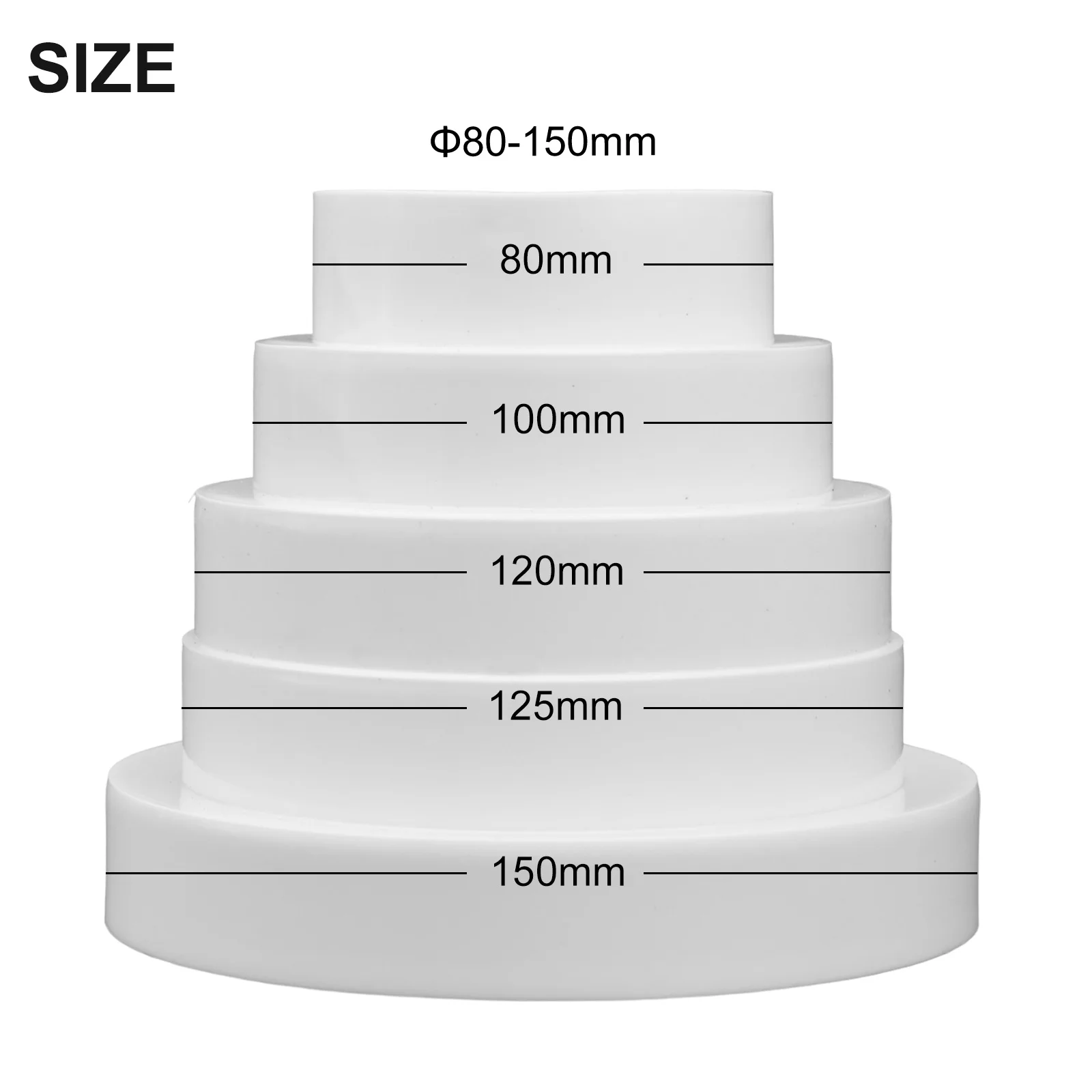 Tuyau de struction ée en Aluminium à Diamètre Variable, avec Anneau de Conversion, pour Système de Ventilation, 80 à 150mm