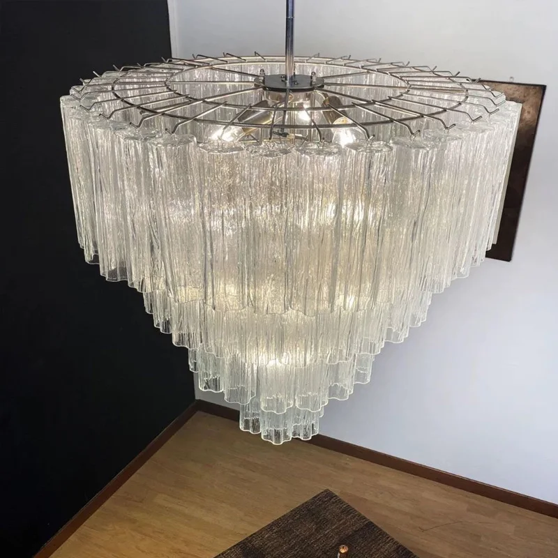 2026 Ceiling Murano Glass Chandelier Dimmable For Home Decoration In Living Room Led Stainless Steel Lustre