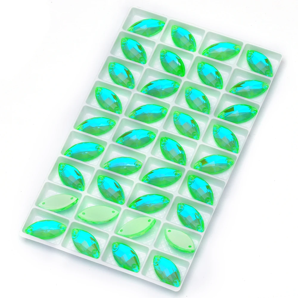 PUBRILEX Neon Flachboden-Strasssteine zum Aufnähen, Glas-Navette, DIY-Näh- und Bastelzubehör, Kristalle für Handarbeiten und Kleidungsdekoration – Detail 8