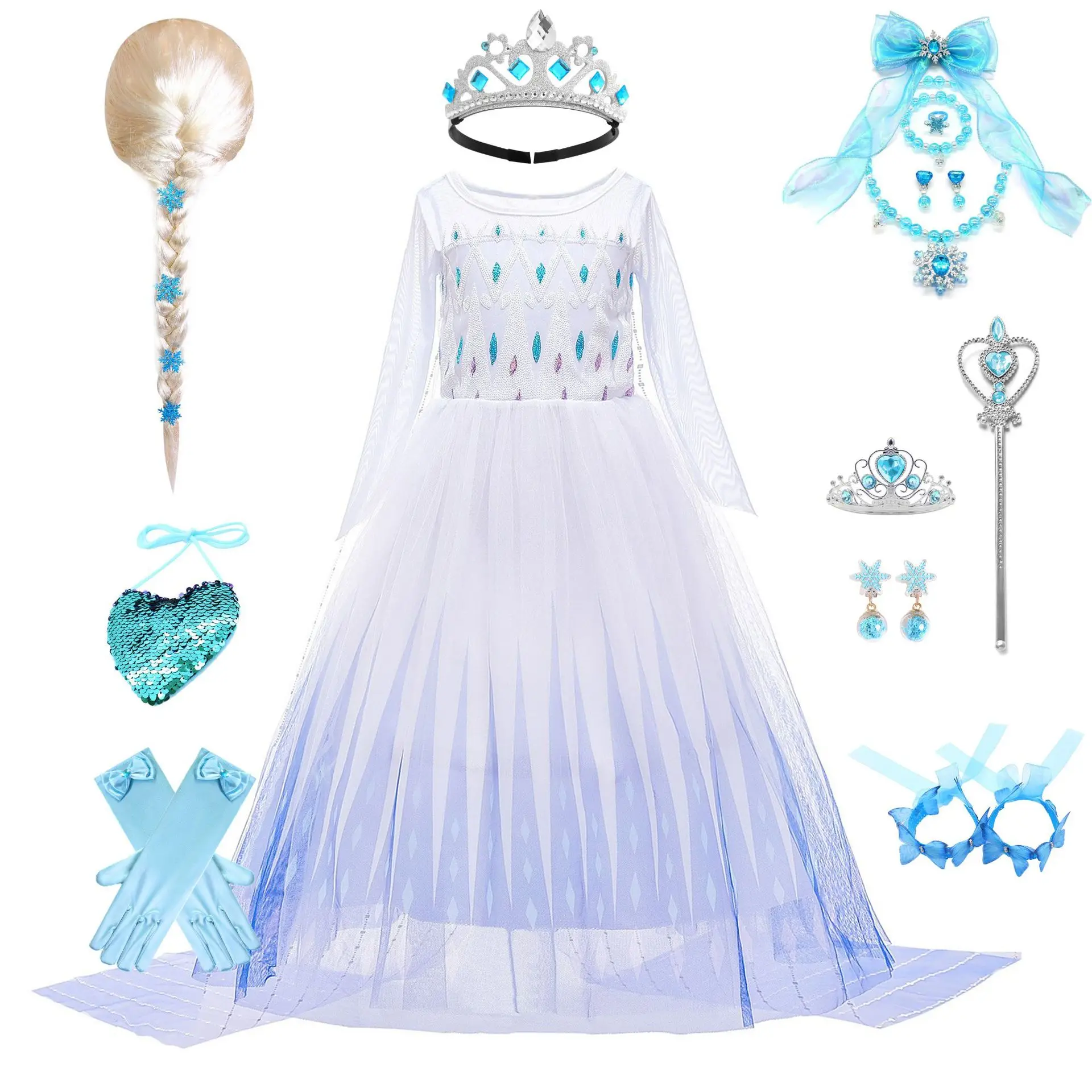 AmyStylish Little Girls Movie Princess Frozen Elsa Birthday Party Cosplay Halloween Easter Dress