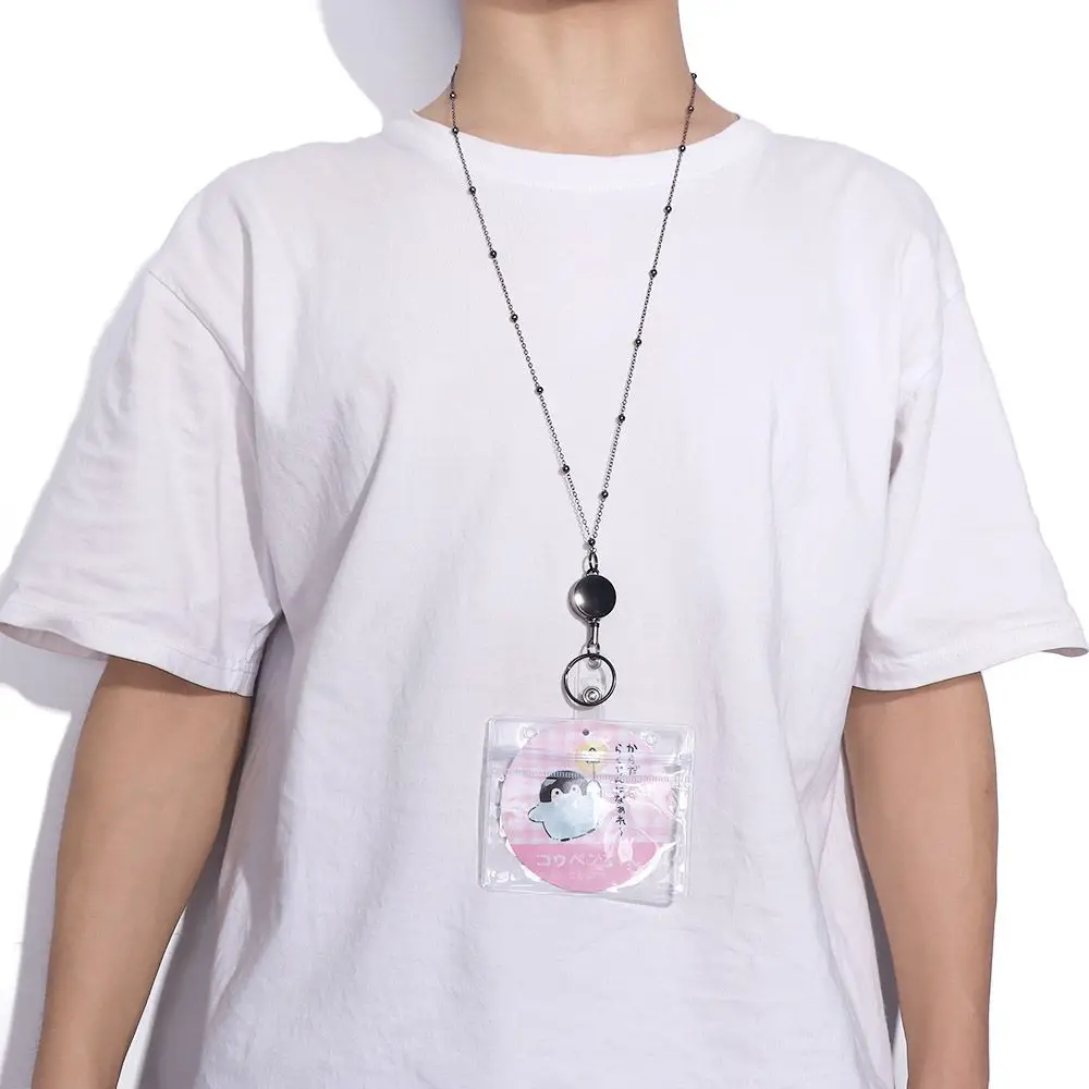 Porte-clés pour carte nominative, Clips pour porte-clés, bobine de Badge rétractable, porte-Badge, collier, lanière perlée avec porte-cartes d'identité, DIY