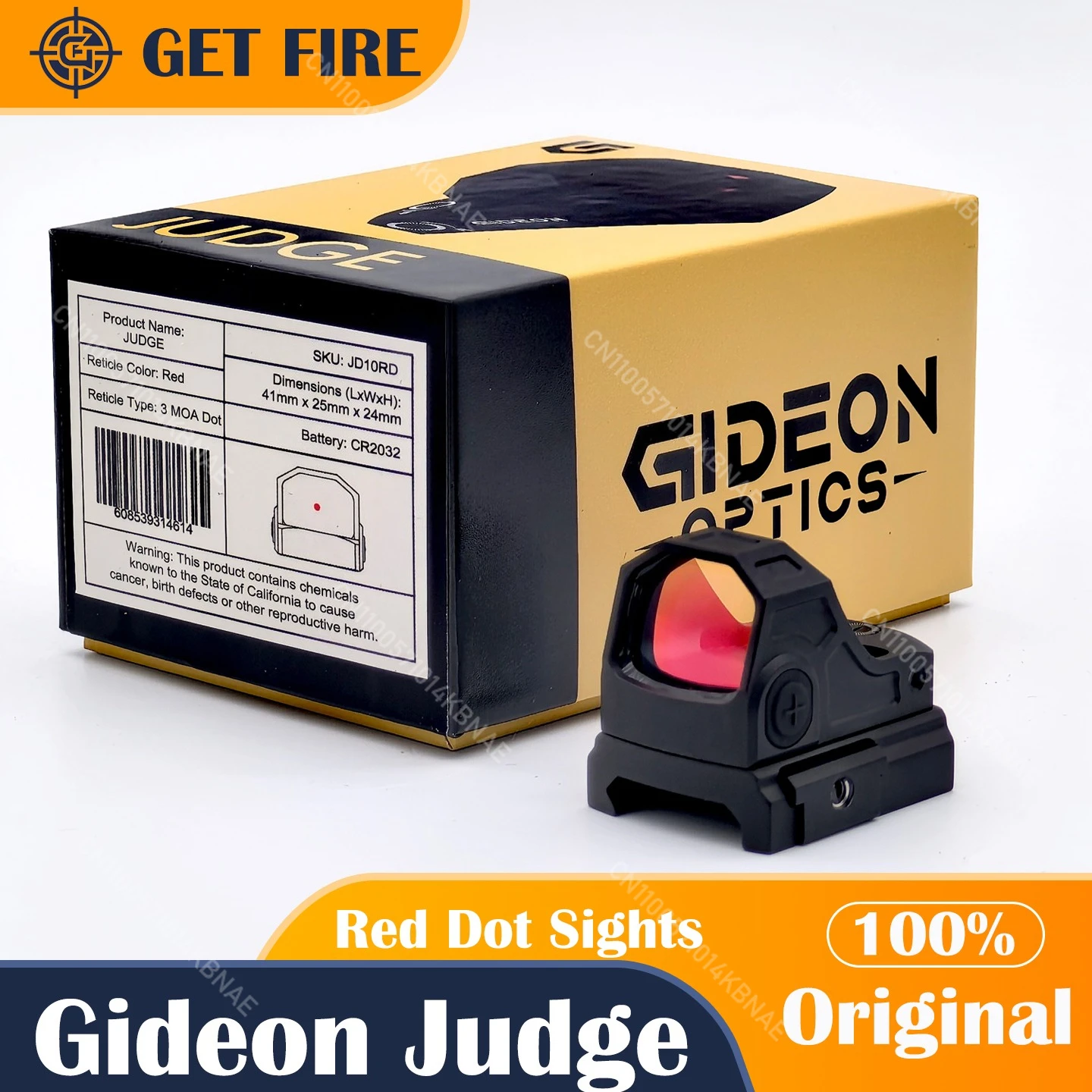 Gideon Optics Judge Reflex Sights 3 MOA Red/Green Dot Reticle JD10RD RMSC بطول 16 مم وعرض 21 مم #1