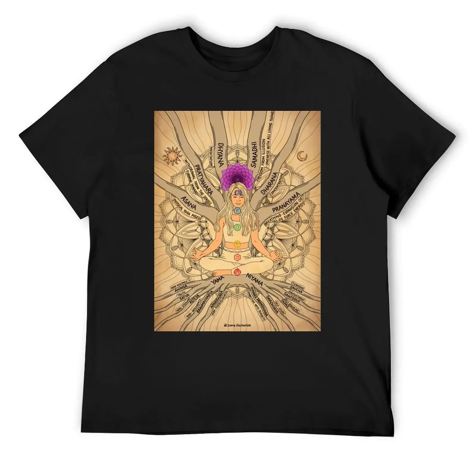 7 chakras & 8 limbs of yoga ashtanga yoga girl T-Shirt heavyweights plus size clothes sublime quick-drying t shirt for men