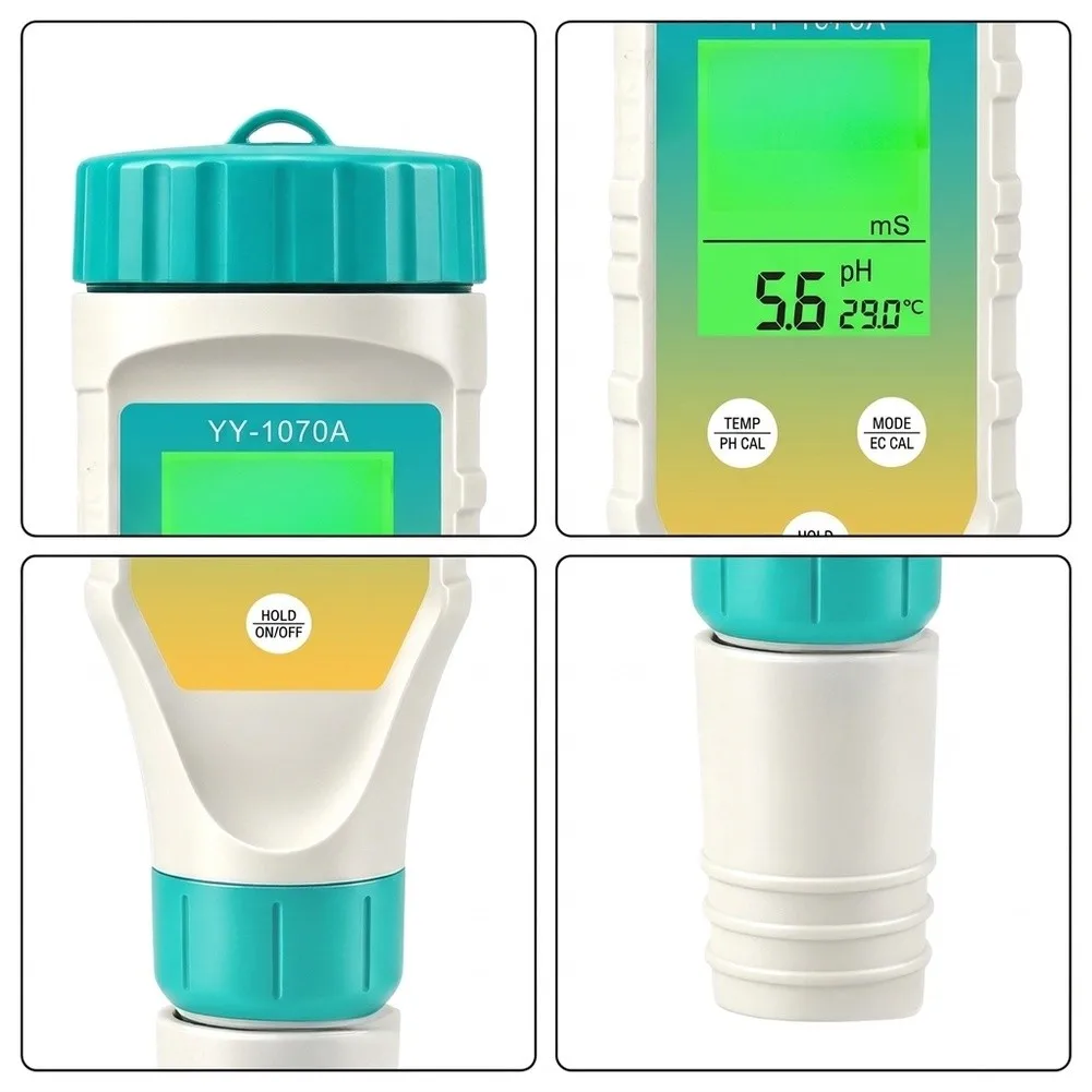 Water Testing Pen Featuring pH Conductivity ORP Salinity and Temperature for Pool Water Management and Aquariums