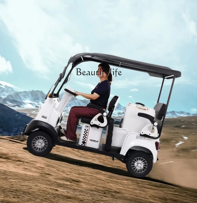 

01 minibus X6 electric four-wheeler the elderly scooter pick up children double disc brake with shed battery car