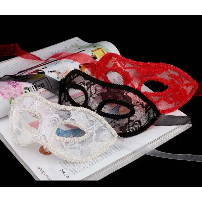 Party Lace Eye Mask Women Translucent Plastic Eyemask Sexy Face Mask for Masquerade Ball Carnival Dress