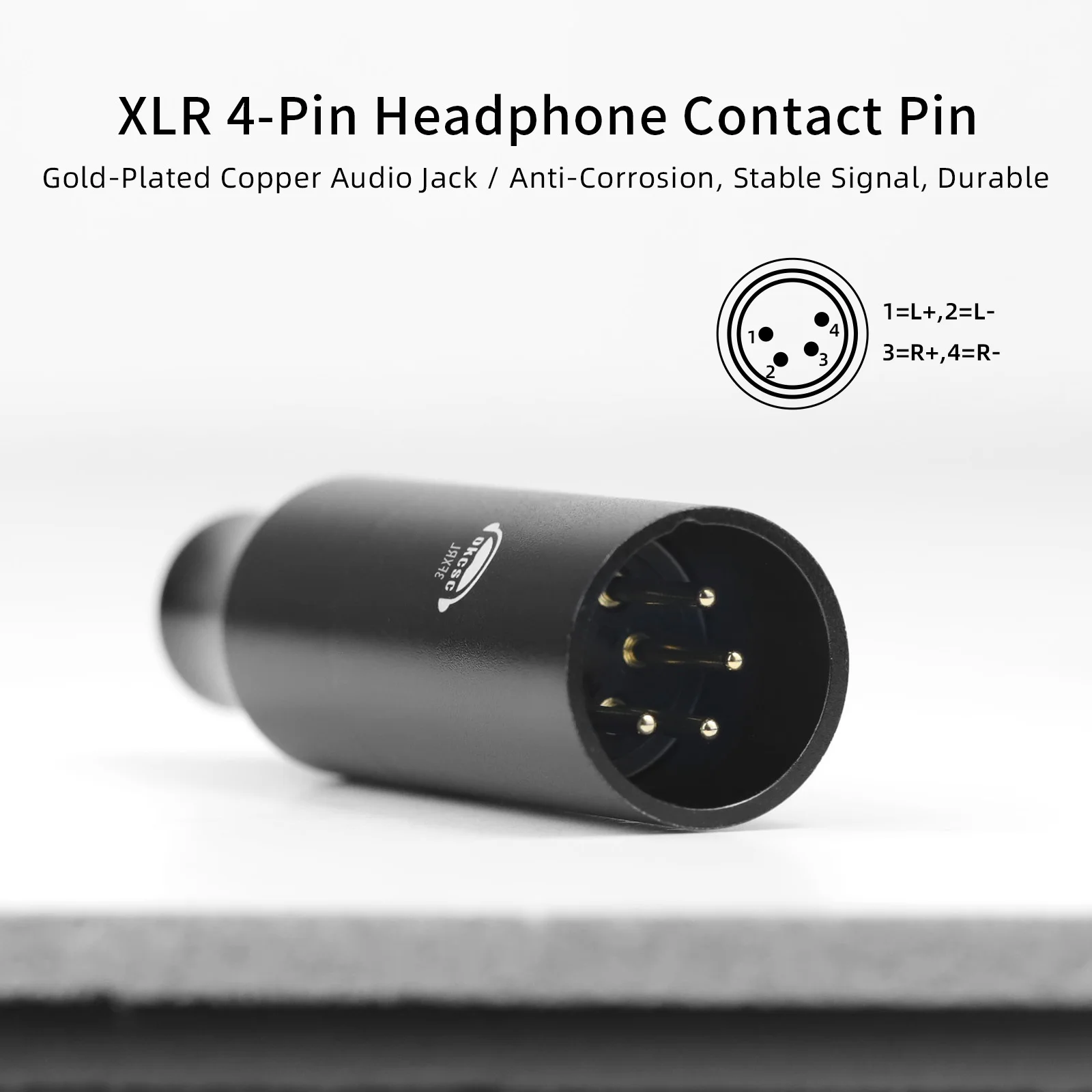 Adapter audio OKCSC XLR 4-pin męski na 3.5mm żeński zbalansowany do Sennheiser HDV 820/Beyerdynamic A20/Woo Audio WA22/HeadAmp GS-X