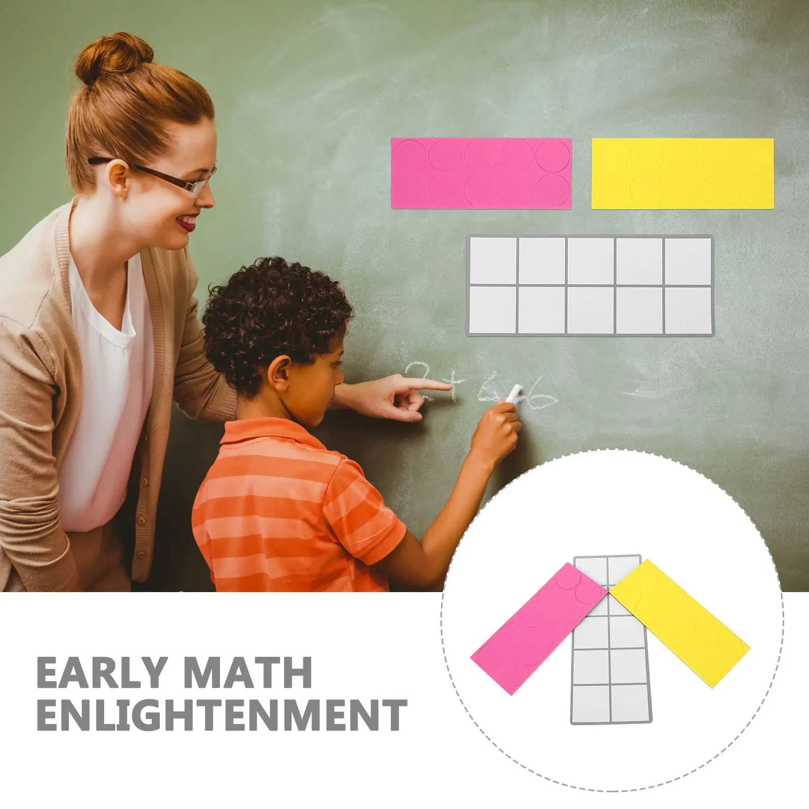 Riesige Schaumstoff-Zehn-Rahmen, 4 zehn Rahmen und 48 magnetische Mathe-Zähler, Lehrnummer für Mathe-Manipulationsgeräte im Klassenzimmer