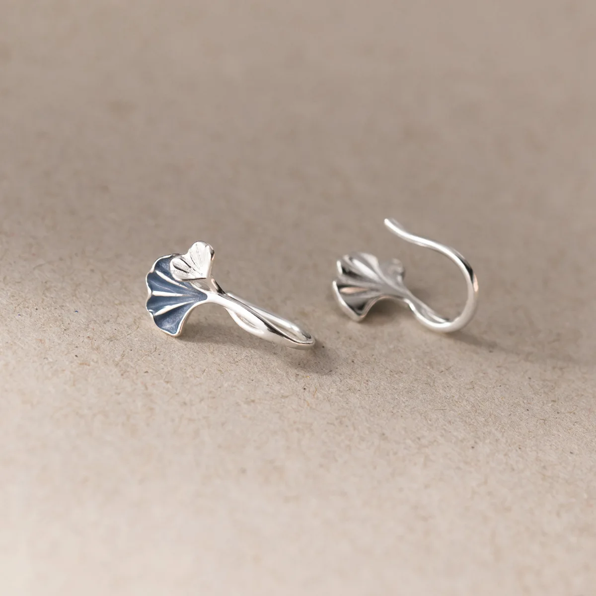 925 Sterling Silver Ginkgo Leaf Stud Earrings For Women Luxury Quality Jewelry Accessories Wholesale 2024 Trend Money 925