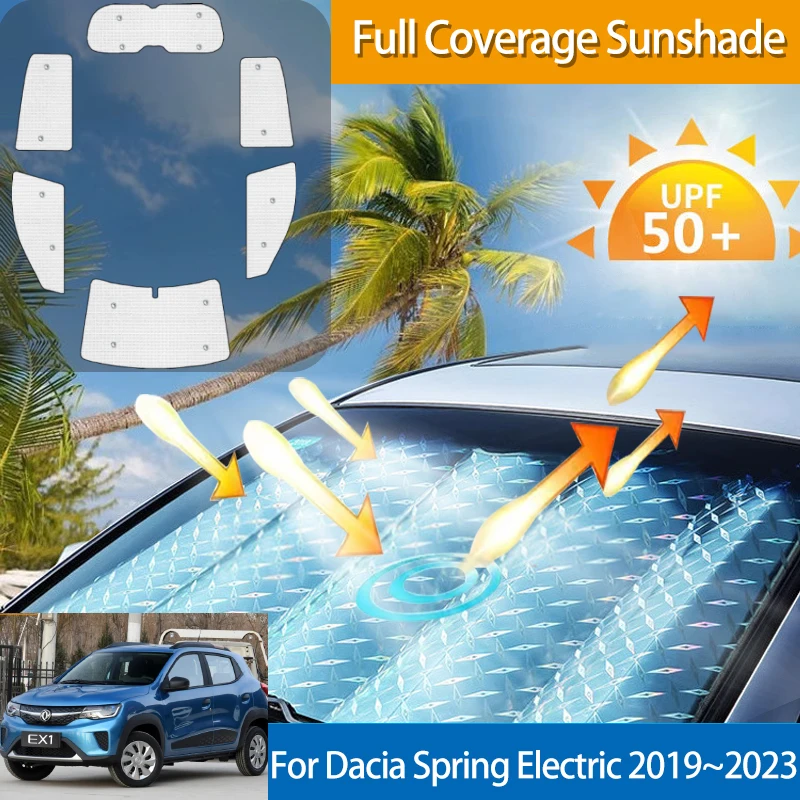 

For Dacia Spring Electric Renault City K-ZE Kwid E-Tech Electric Dongfeng Aeolus EX1 2019~2023 Car Sunshade Accessories Sunvisor