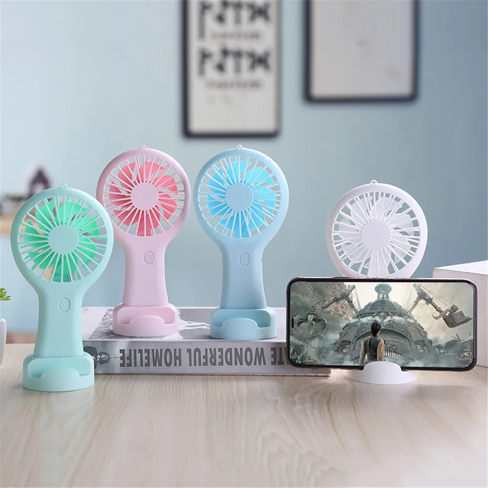 Portable Hand Fan Rechargeable Cooling Mini Usb Fan Hany Lady Children Pocket Fans Mini Ventilator With Phone Holder