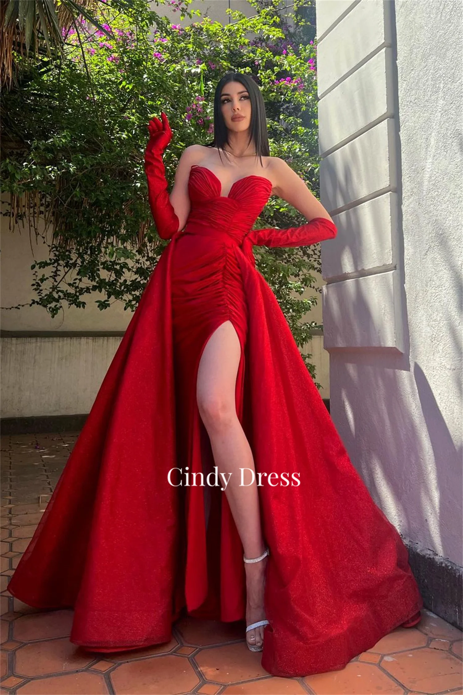 

Cindy Swing Evening Dress Grace Red Strapless Mermaid Dresses Ladies Dubai Luxury Saudi Women Graduation Women's Gown Gala Party