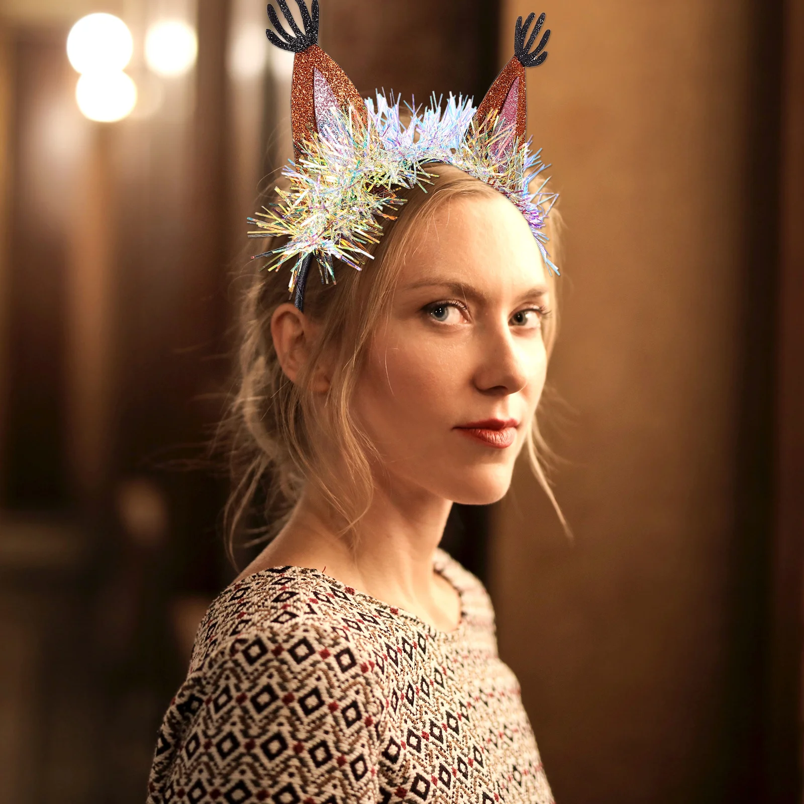 قطعتان من غطاء الرأس المزخرف على شكل سنجاب صغير لأداء الحفلات، إكسسوار شعر إبداعي أنيق