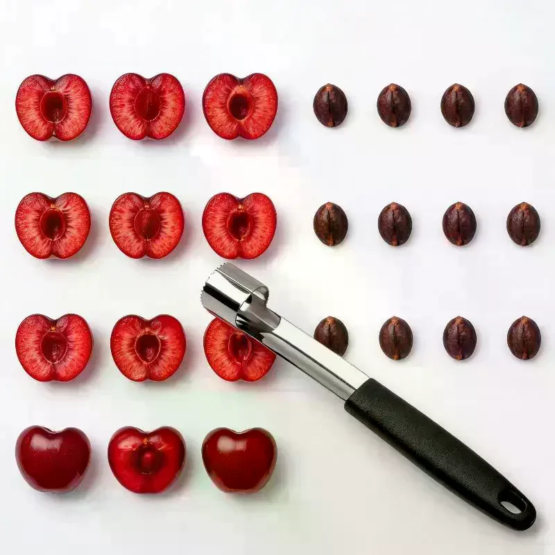 Stainless Steel Cherry Corer With Non Slip Handle And Sharp Blade For Home Kitchen Baking And Fruit Prep