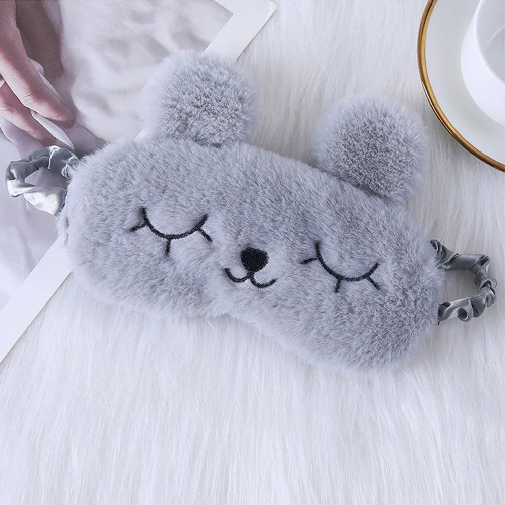 Cartoon Plush Eyes Closed Rabbit Sleep Eye Mask Cute Sleeping Eye Patches Night Dream Eye Covers Soft Lightproof Silky Eye Mask