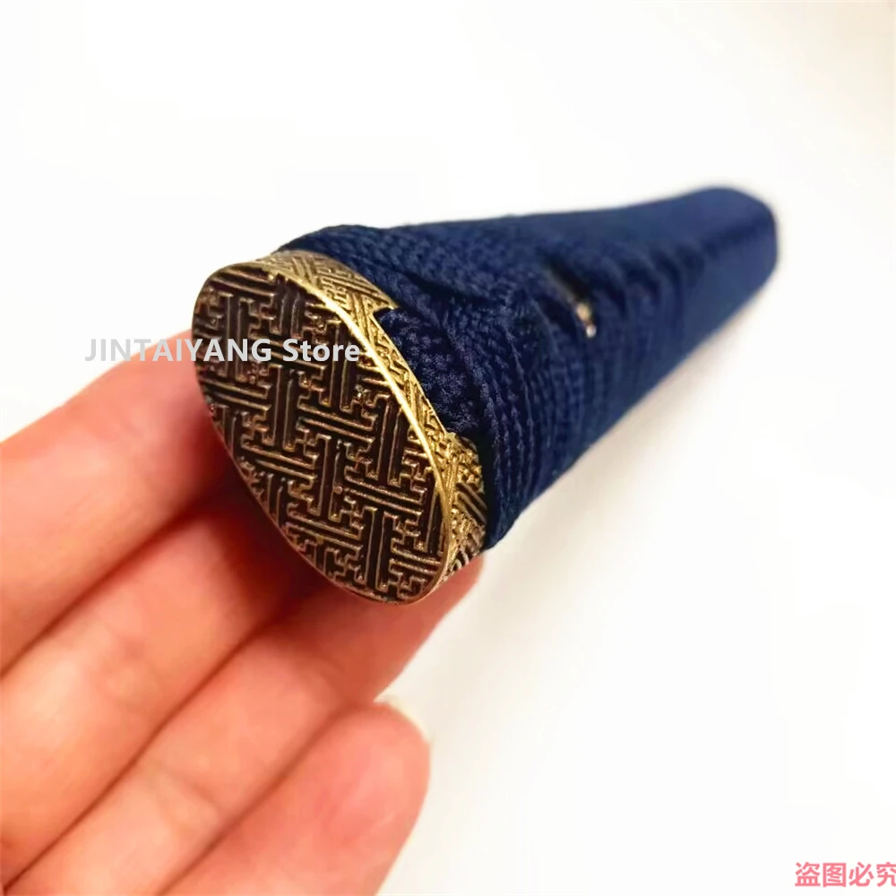 High Quality Japanese Tsuka Handle Real Rayskin Copper Brass Carved Fuchi Menuki Kashira Silk Ito Accessories For Sword Katana