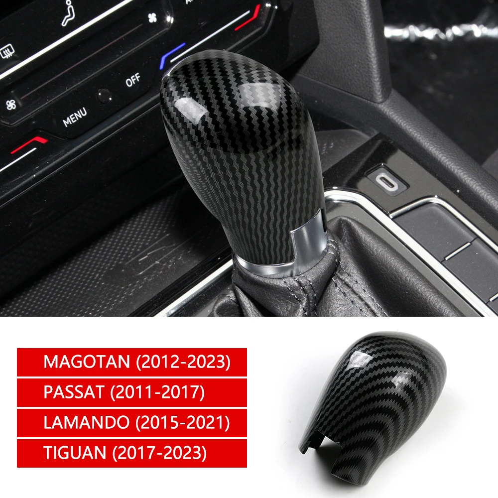 

1x Carbon Fiber Gear Shift Knob Cover For Volkswagen MAGOTAN PASSAT LAMANDO TIGUAN Car Tuning Accessories