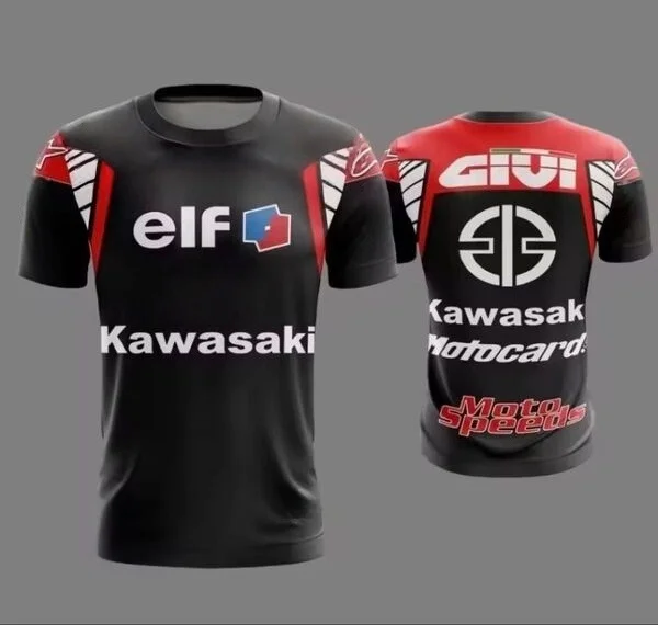 

Kawasaki Summer New Quick Drying Breathable Fashion Sports Adult and Children's Mountain Off Road Cycling Short Sleeved T-shirt