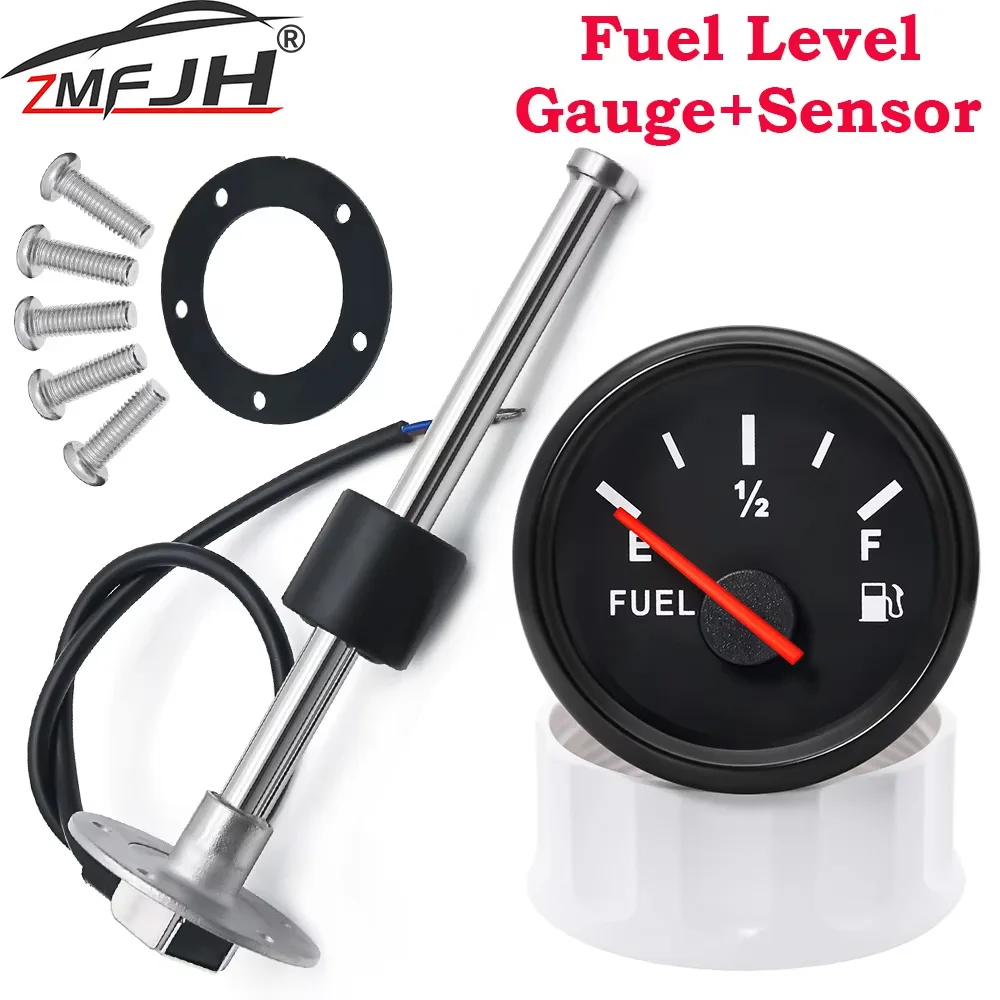 

Marine Boat 52mm Fuel Level Gauge With Red Backlight 0-190ohm 100-500mm Stainless Steel Fuel Float Gauge Sensor 9-32V