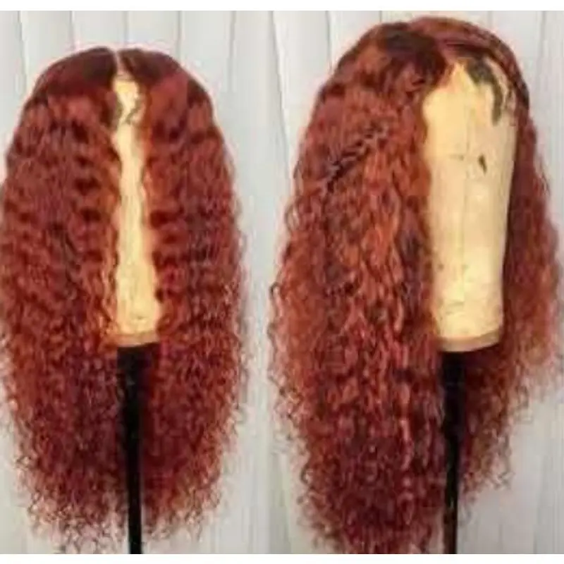 Peruca natural de cabelo encaracolado longo para mulheres, senhoras ondulado cosplay perucas, vermelho e marrom, adereços festa