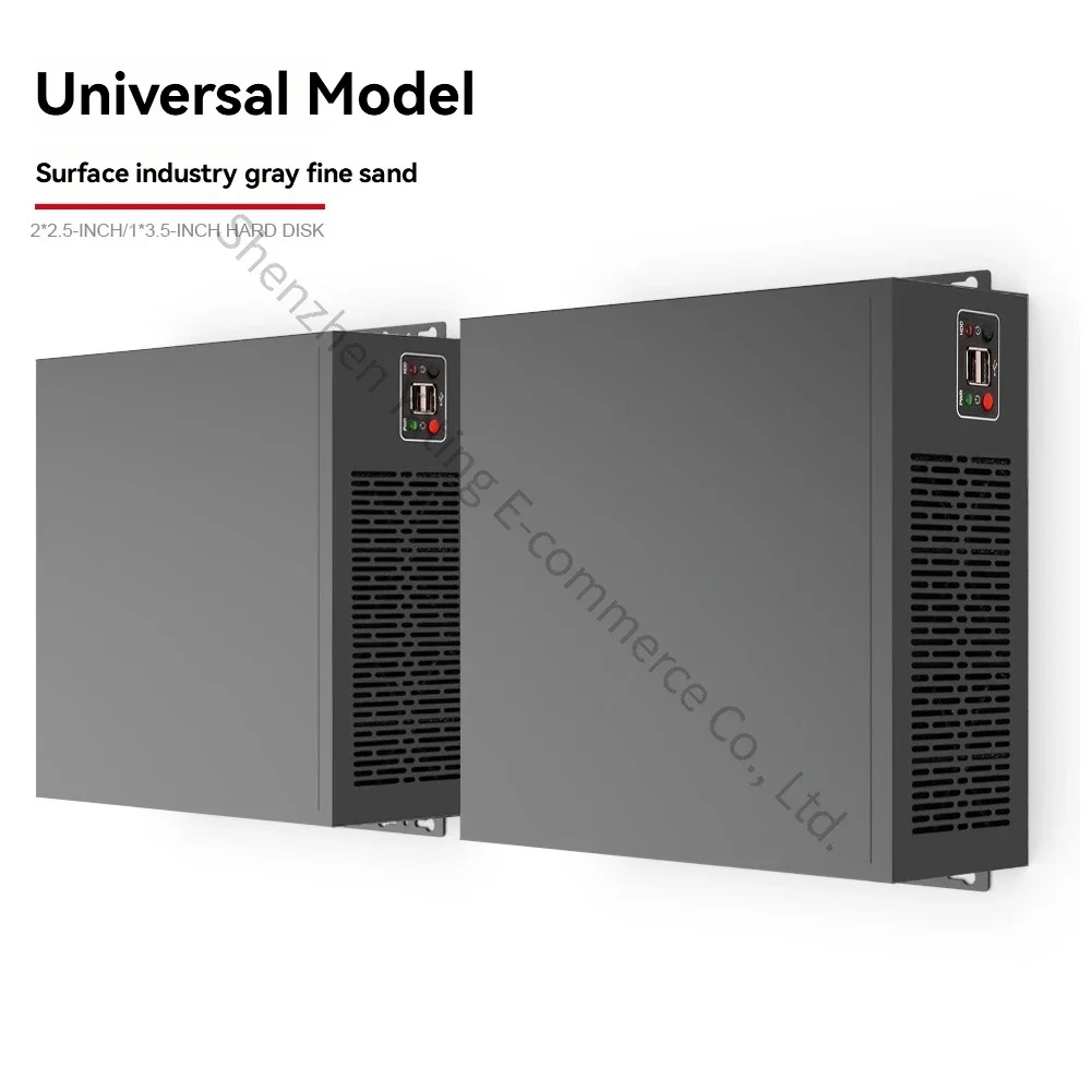 New New Mini Wall Mounted Industrial Control Case ITX Motherboard Position Lower Power Vision Computer Host Industrial Black