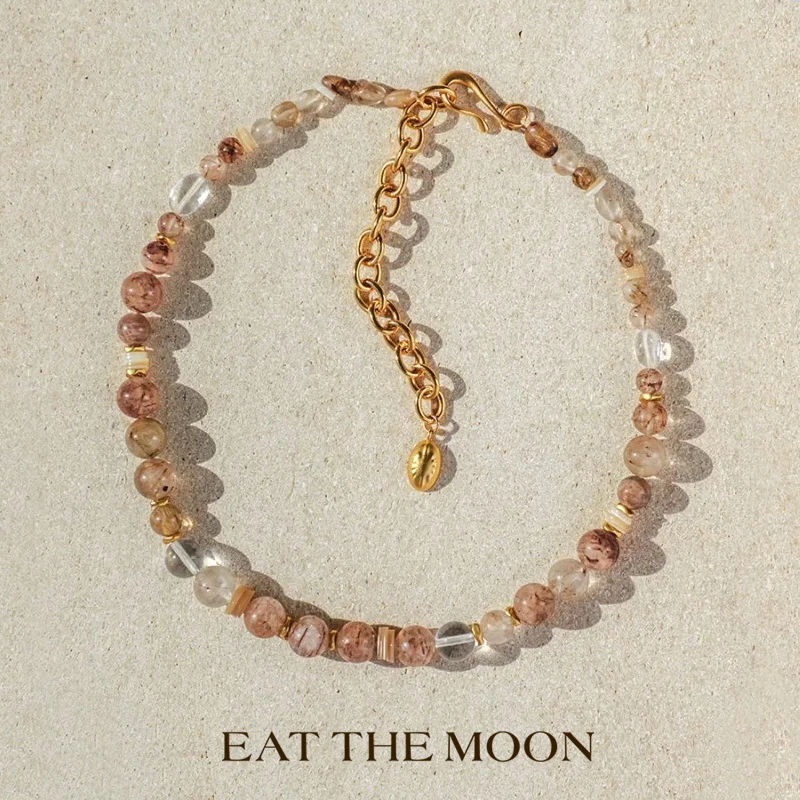 

Ожерелье из натурального камня для женщин, медь, золото 18 карат, кварцит, натуральный Fritillaria, цепочка на ключицу, колье, амулет, ювелирные изделия, подарки