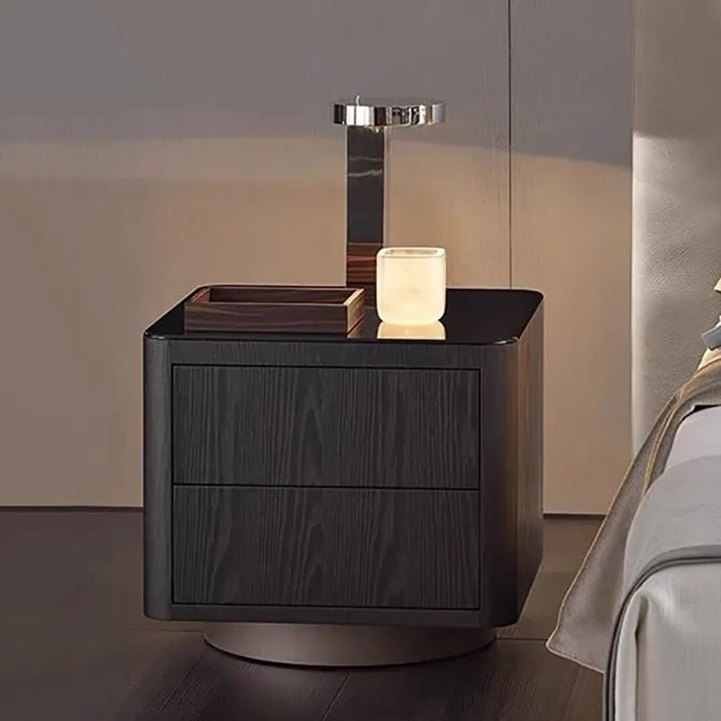 Mesita de noche nórdica sencilla y estética, mesita de noche con cajón y almacenamiento, mesitas de noche de lujo, mesitas de noche italianas modernas, muebles de dormitorio