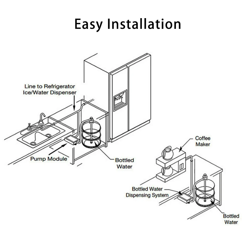 110/220V Bottle Water Dispenser Pump System Water Dispensing Pump with Single Inlet 20ft Pipe for Refrigerator,ice Maker
