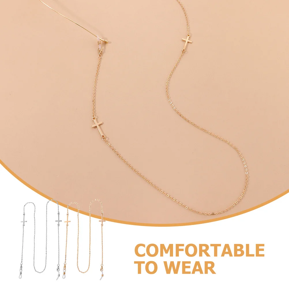 

2Pcs Anti Slip Glasses Chain Lightweight Metal Eyeglasses Holder for Women Outdoor Sports Sunglasses Accessory