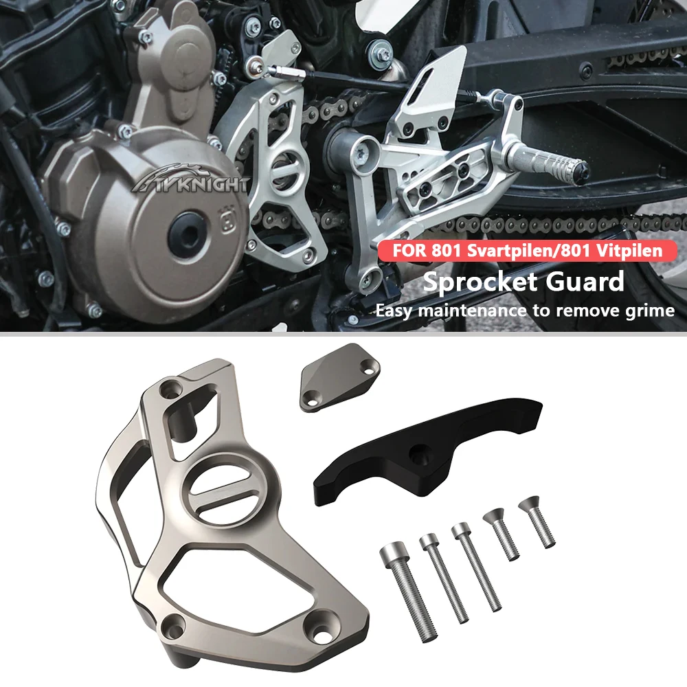 

FOR Husqvarna 801 Svartpilen/801Vitpilen 801 Chain gear protective cover CNC Aluminum 801 Svartpilen Sprocket Guard