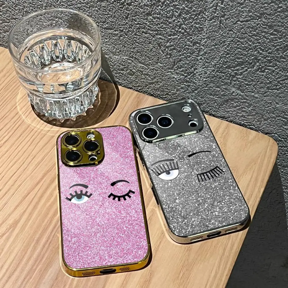 Fashion C-CHIARAs-f-FERRAGNIs Phone Case For IPhone 17 16 15 14 13 12 Pro Max Plus Electroplated Metal Bumper Shockproof Case
