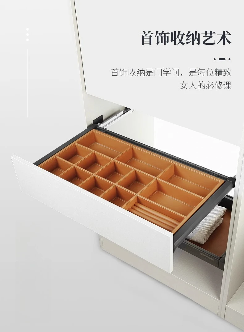 Mokka-Leder-Kleiderschrank-Zubehör, Hardware, einziehbare multifunktionale Schmuckschatulle