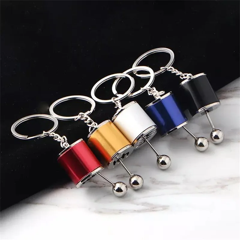 Car Gear Box Keychain Imitation 6 Speed Manual Car Styling Keyring Gear Knob Shift Gearbox Stick Gift Car Interior