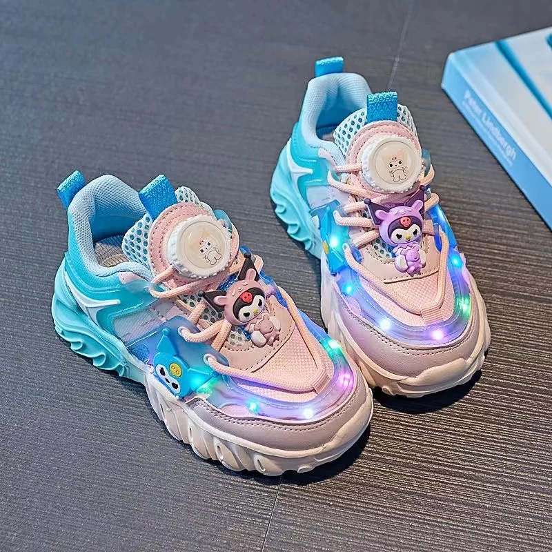 real photos New Kuromi plus size Branded Female Students Soft Girl kids Canvas Shoes child children's colorful light Skate Shoes