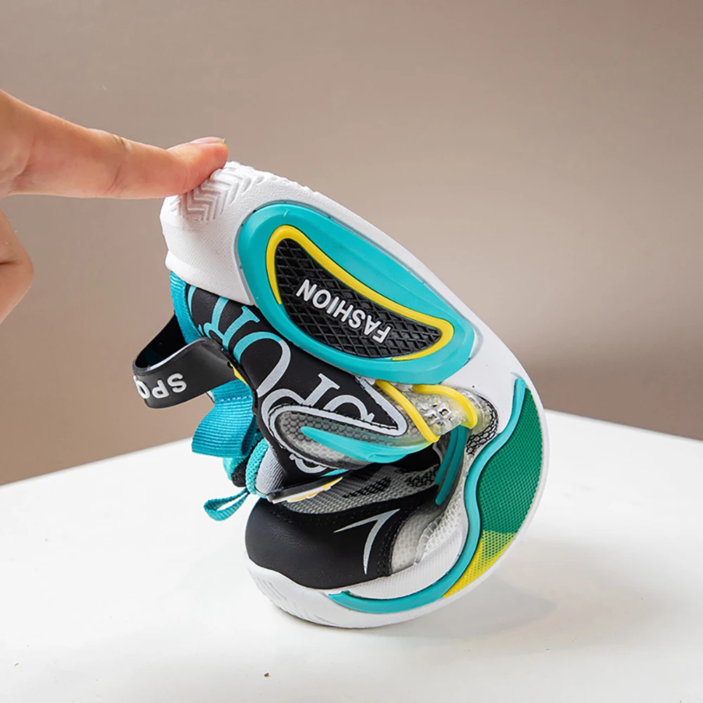 트렌드 패션 십대 어린이 스니커즈 PU 가죽 남아 여아 러닝화 인체공학적 소프트솔 아동 스포츠화