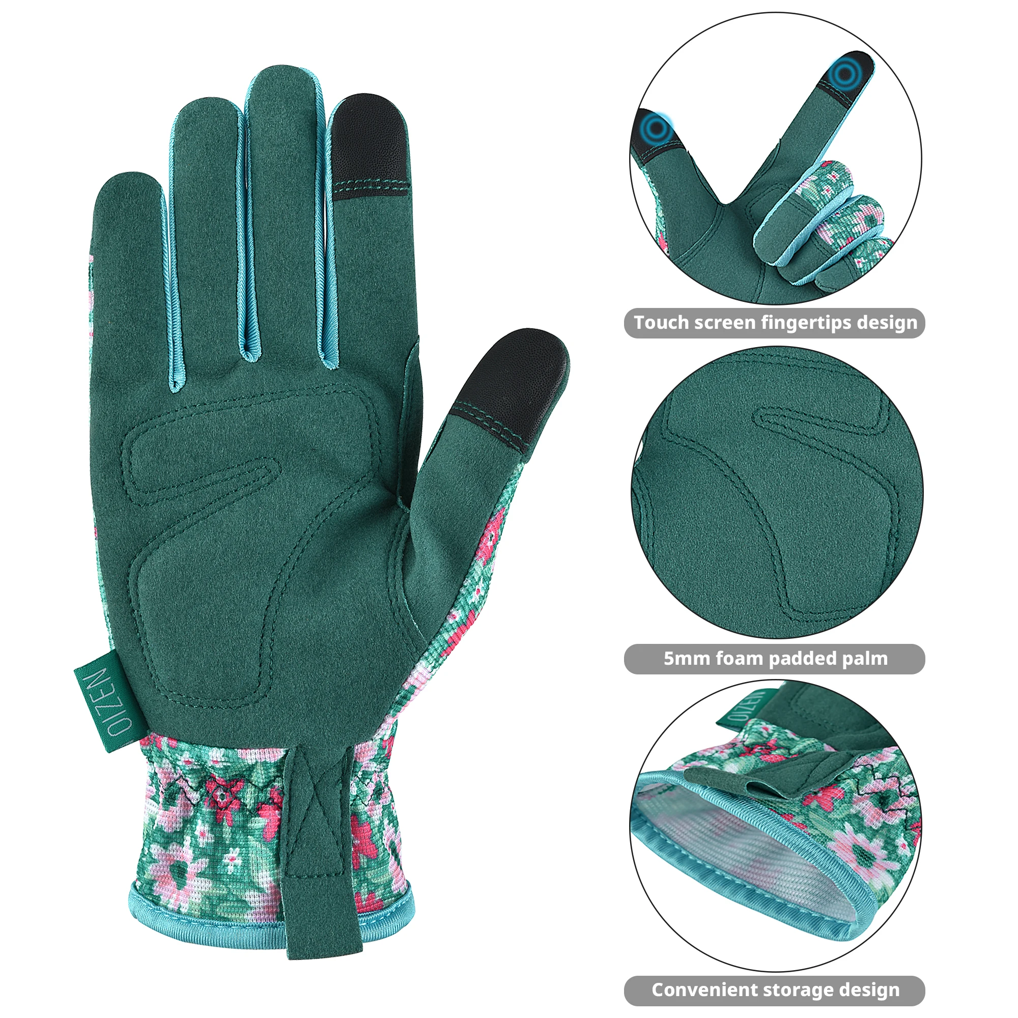 Guantes de jardín para mujer, manoplas para trabajo de deshierbe, excavación, plantación, jardinería, trabajo ligero, pantalla táctil transpirable,