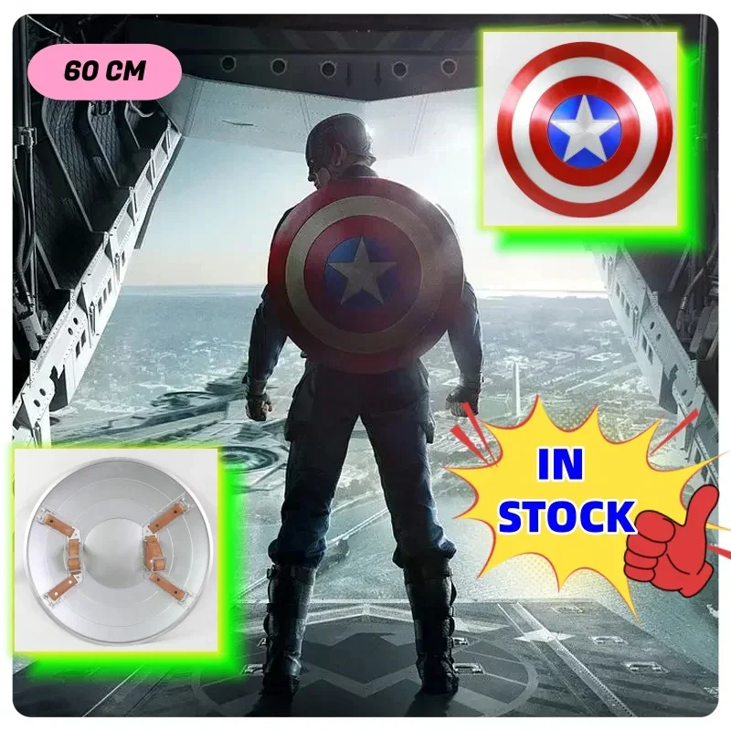 

2026 НОВЫЙ масштаб 1:1, 60 см, цельнометаллический Капитан Америка, щит, версия, неокрашенный, окрашенный реквизит, костюм для вечеринки, косплей, подарок на день рождения