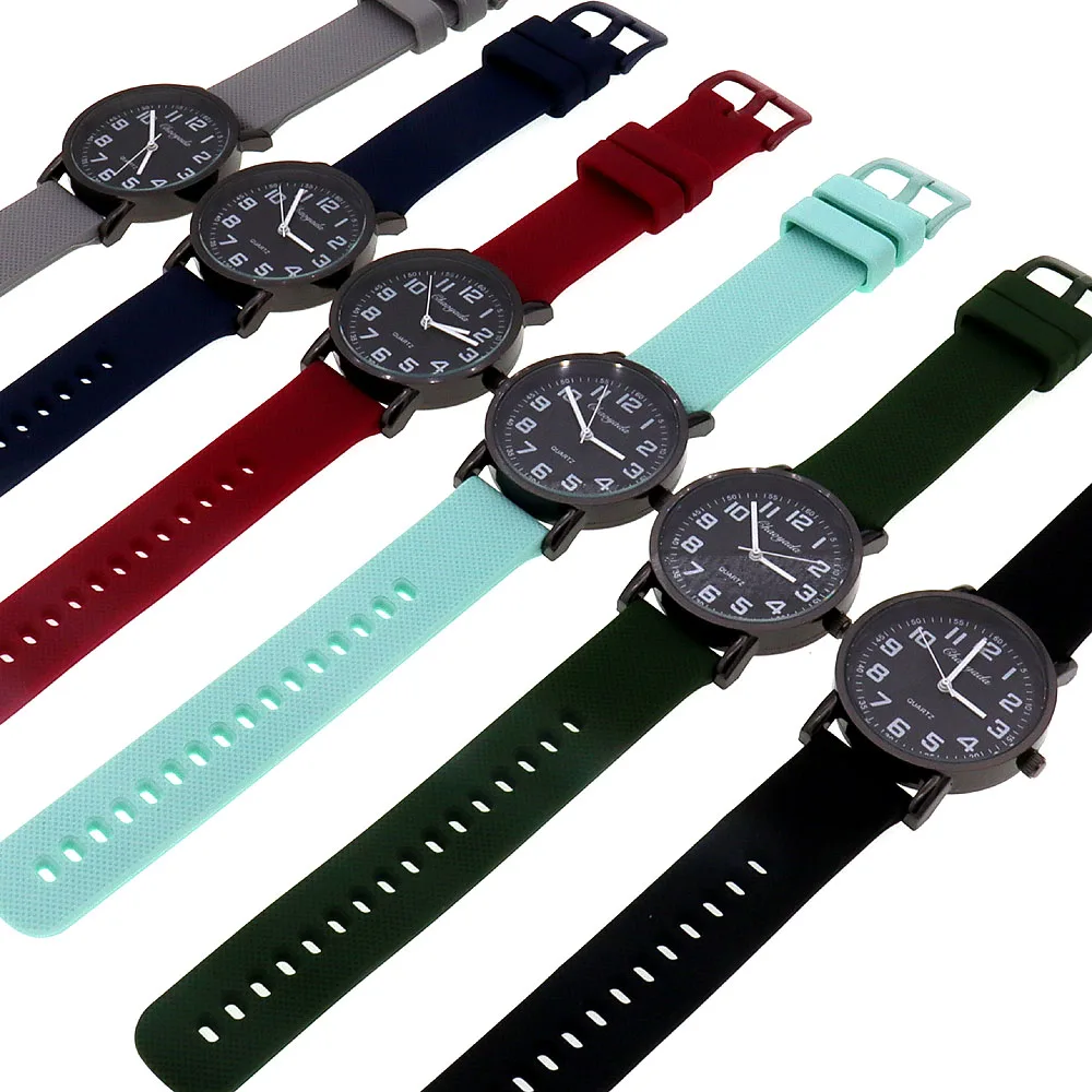 

6Pcs Men Women Silicone Strap Watches Wristwatch Digital watches Clock Hodinky Reloj Hombre