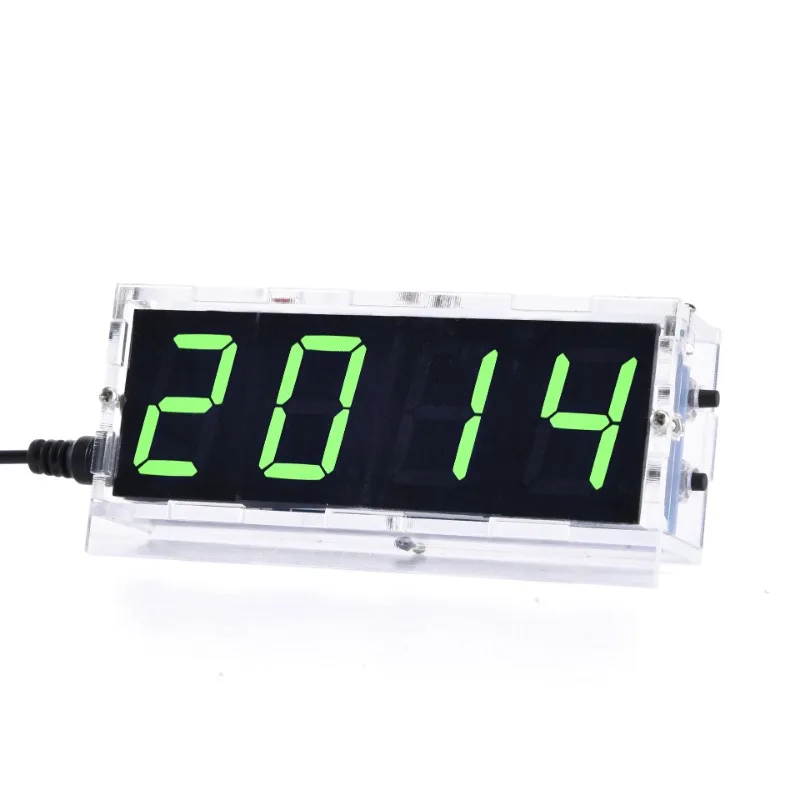 

51 MCU digital clock kit, light control 1 inch LED digital tube electronic clock DIY parts, with shell