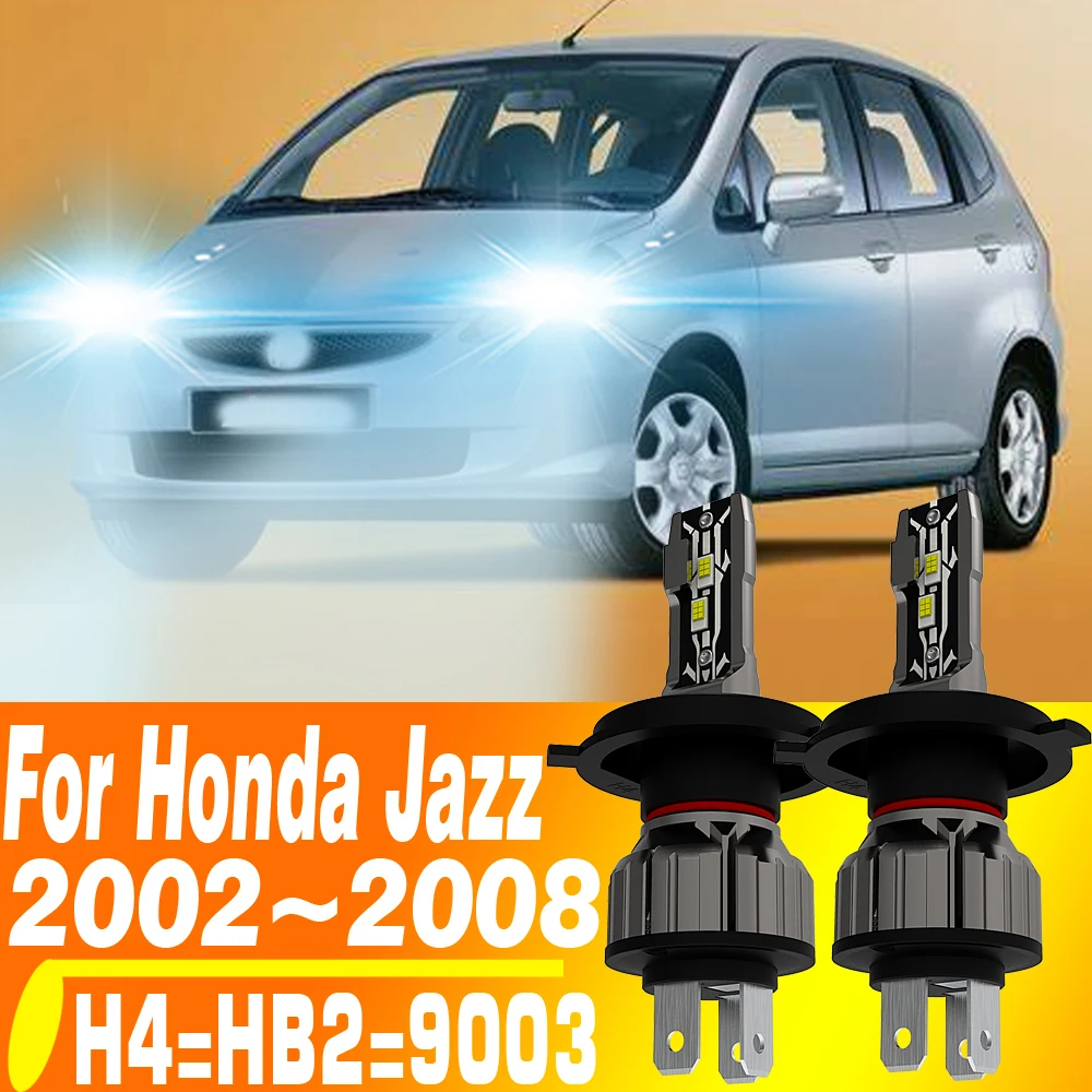 2 stücke H4 Led Scheinwerfer Canbus Kein Fehler HB2 9003 Auto Birne High Power 6000K Weiß Licht Diode Lampe 12v 55w Für Honda Jazz 2002 ~ 2008