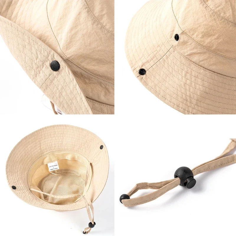 2024 Waterproof Hiking Summer Sun hat Women UPF 50+ Bucket Hat Wide Brim Bonnie Hat Outdoor Fishing Fisherman Sun protection