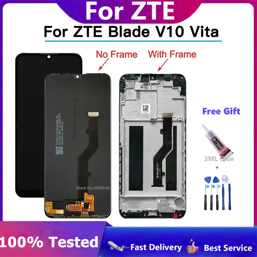 High Quality For ZTE Blade V10 Vita LCD Display Touch Screen Digitizer With Frame LCD for ZTE V10 LCD 100% Tested + glue + tools