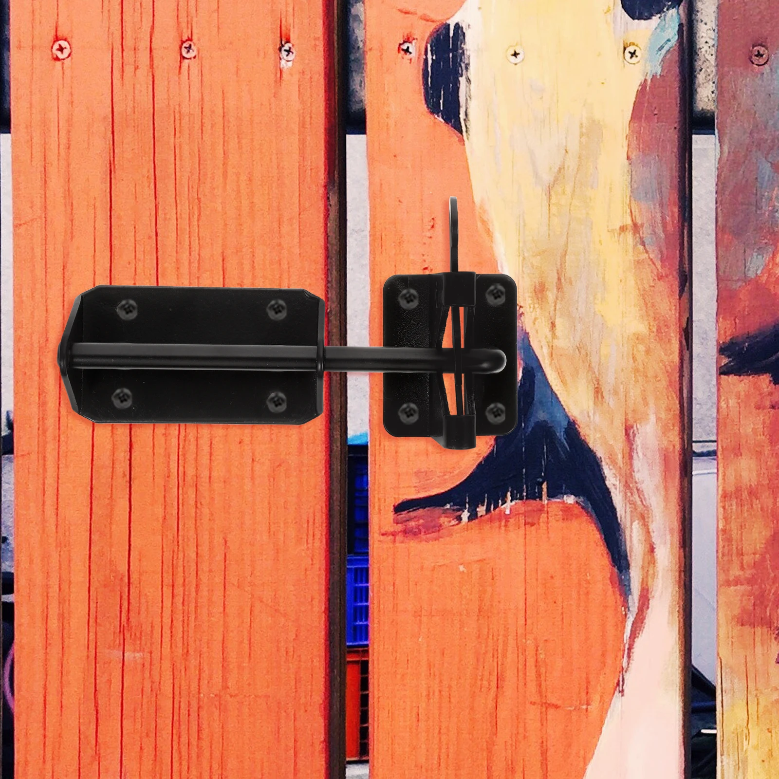 

Heavy Duty Steel Hidden Door Latch for Wooden Fence Gate Latches Round Plug Stopper Hinges Long Lasting Durable Security