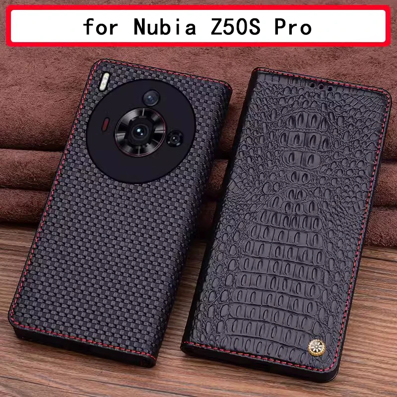 

Оригинальный флип-чехол из натуральной кожи для Nubia Z50S Pro Funda Business Flip Phone Carcasa for Nubia Z50SPro