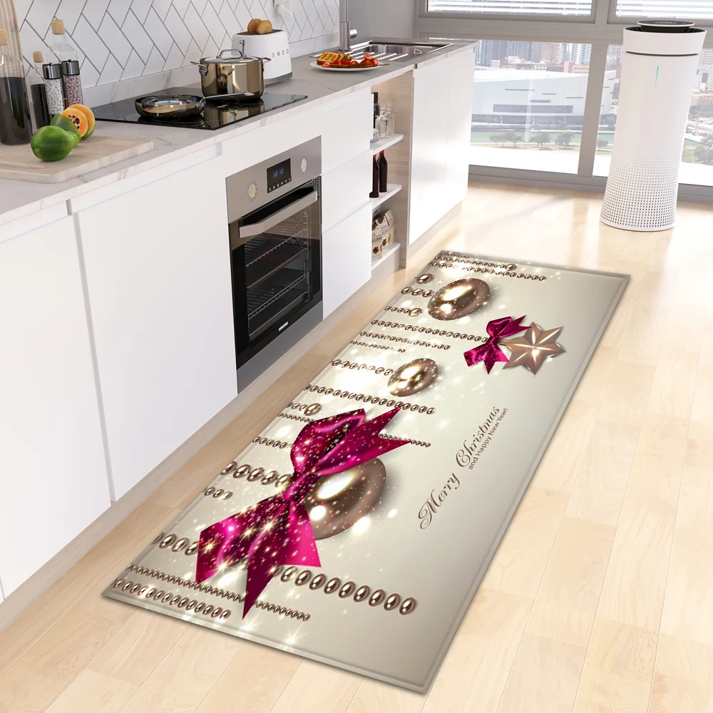 Christmas Entrance Doormat Kitchen Mat Bedroom Living Room Decoration Carpet Home Hallway Floor Bathroom Door Anti-Slip Foot Rug