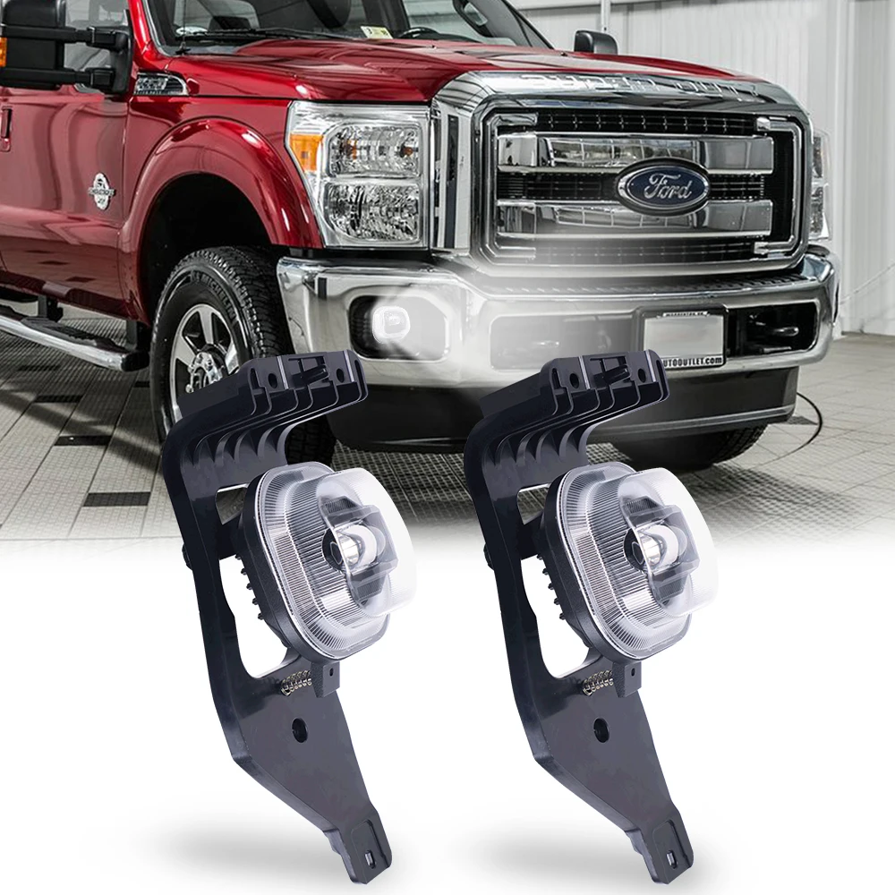 

SUP-LIGHT LED Fog Lights Assembly With Hole DRL,Turn Signal for 2005-2010 2009 Ford F250/F350 LED Auto Car Driving Fog Lamp