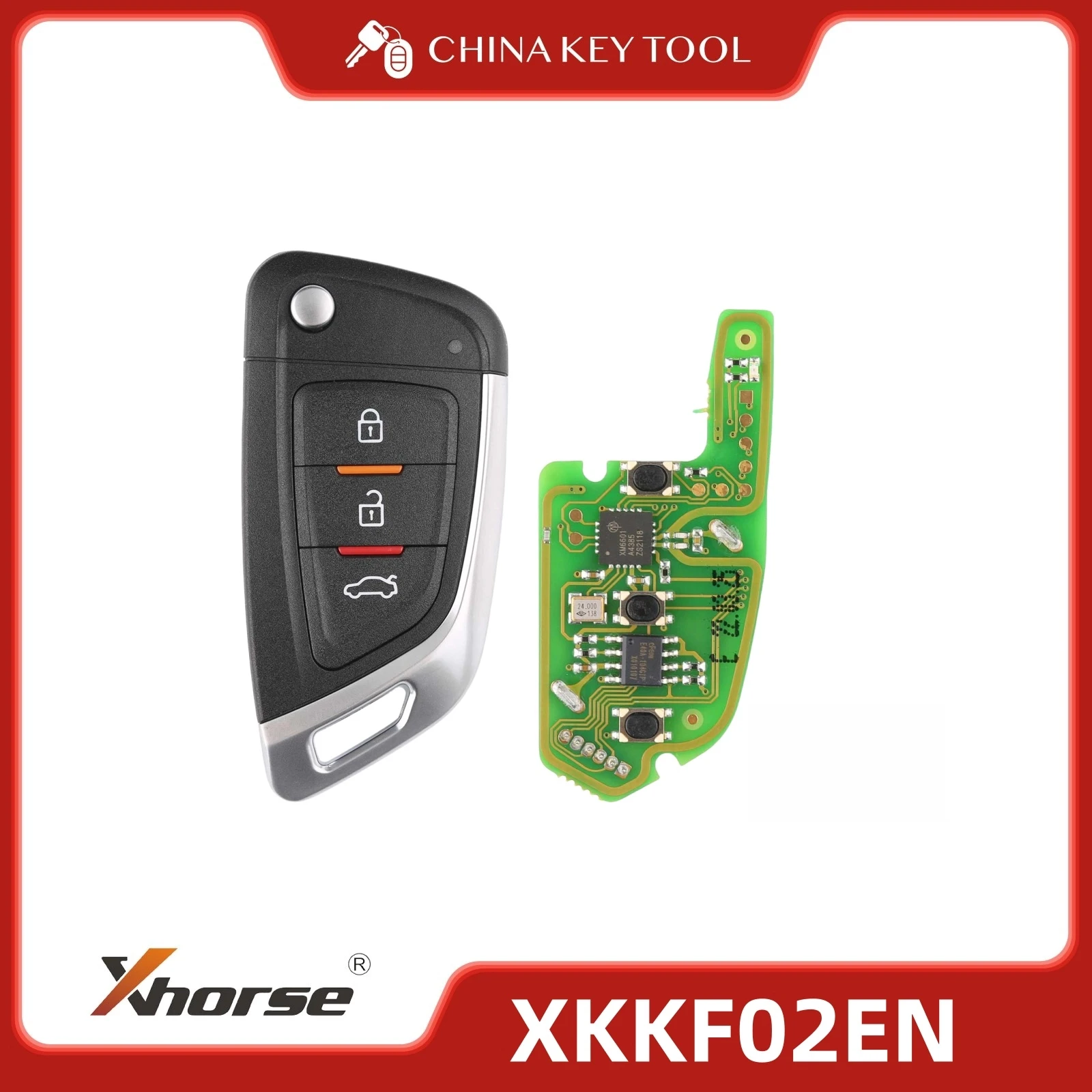 1 ชิ้น Xhorse VVDI Key Tool รีโมทกุญแจแบบพับได้ 3 ปุ่ม รุ่นใหม่สำหรับ BMW รุ่น XKKF02EN เวอร์ชันสากล