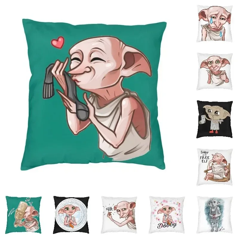 Dobby Meme Cushion Covers 35x35cm 14x14Inch Soft Halloween Magic Movie Pillow Case for Car Pillowcase Living Room Decoration